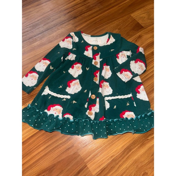 Sweet Honey Girls Christmas Santa Dress Green Holiday Outfit 2T - Picture 1 of 4